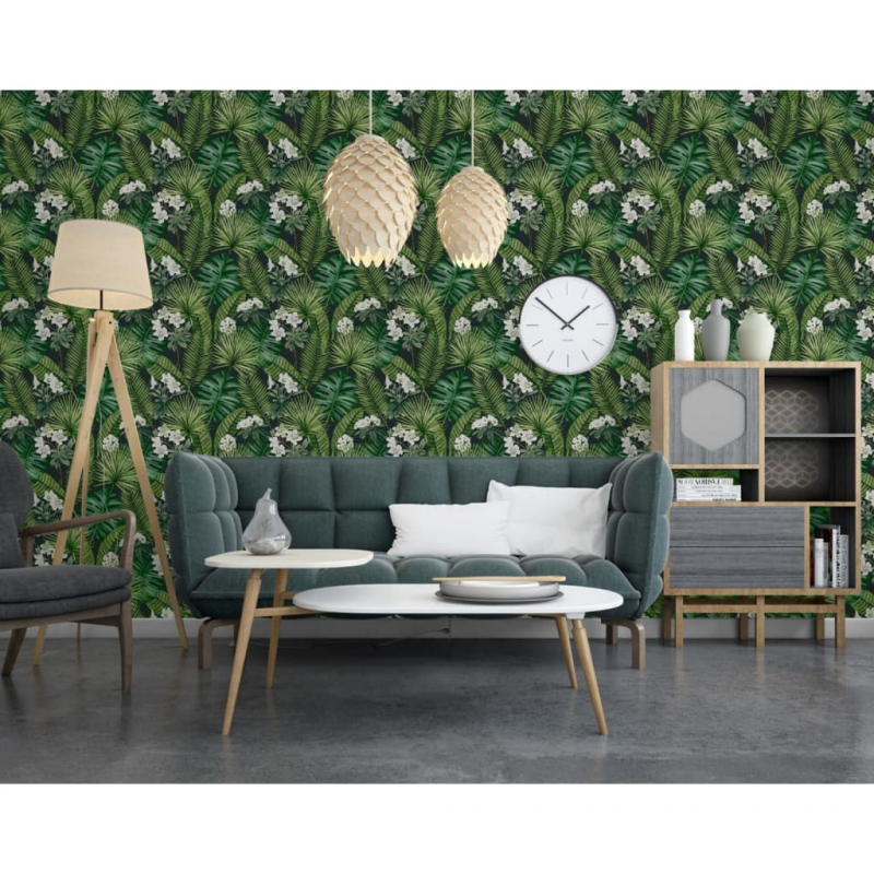 DUTCH WALLCOVERINGS Tapete Eden Schwarz und Dunkelgrün