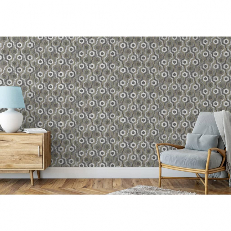 DUTCH WALLCOVERINGS Tapete Galactic Silbern und Braun