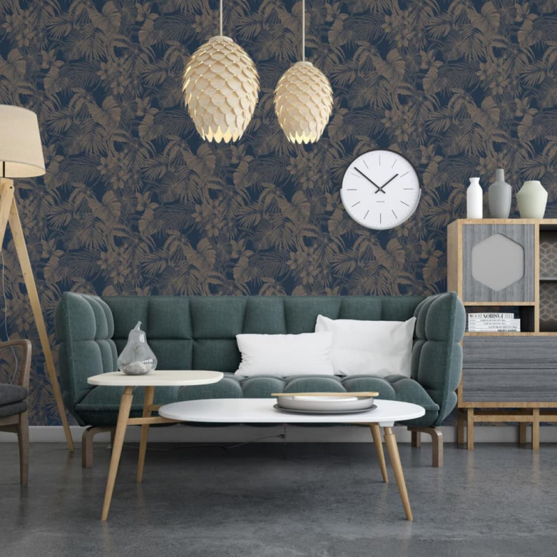 DUTCH WALLCOVERINGS Tapete Joelle Silbern und Blau