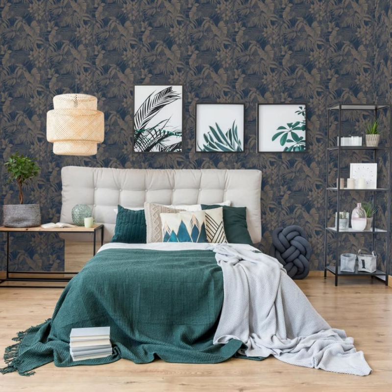 DUTCH WALLCOVERINGS Tapete Joelle Silbern und Blau