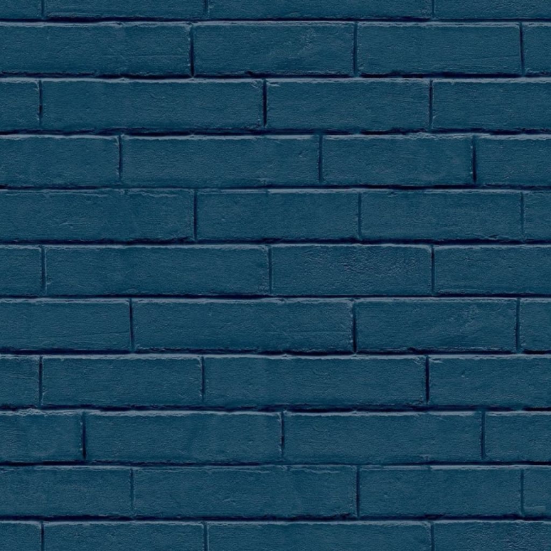 Good Vibes Tapete Brick Wall Blau