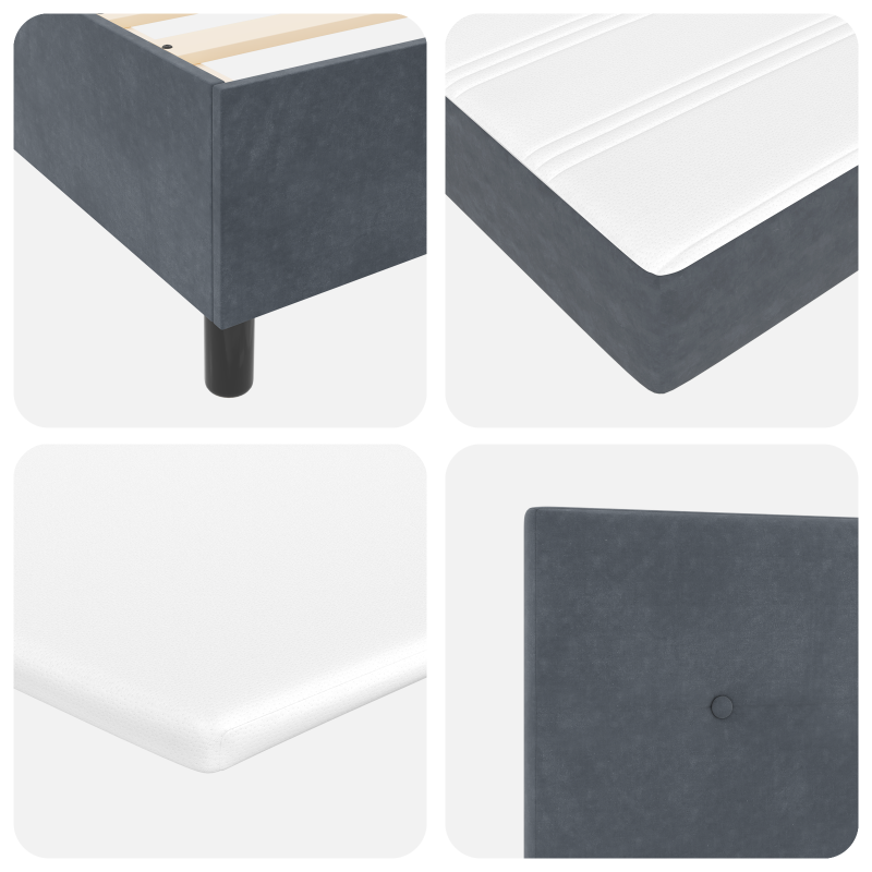 Boxspringbett mit Matratze und LED Dunkelgrau 80x200 cm Velvet