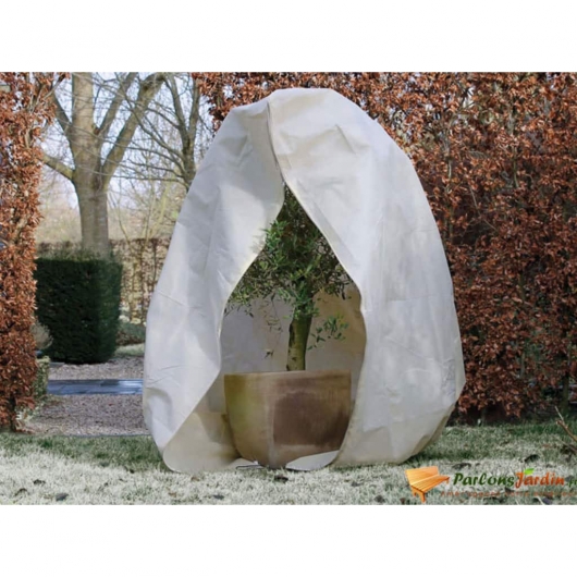 Nature Wintervlies mit Reißverschluss 70 g/m² Beige 2×1,5×1,5 m