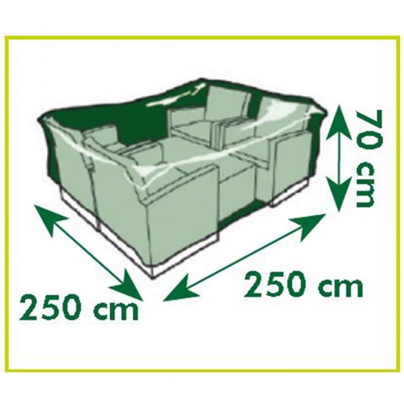 Nature Gartenmöbelabdeckung für niedrigen Tisch Stühle 250x250x70 cm