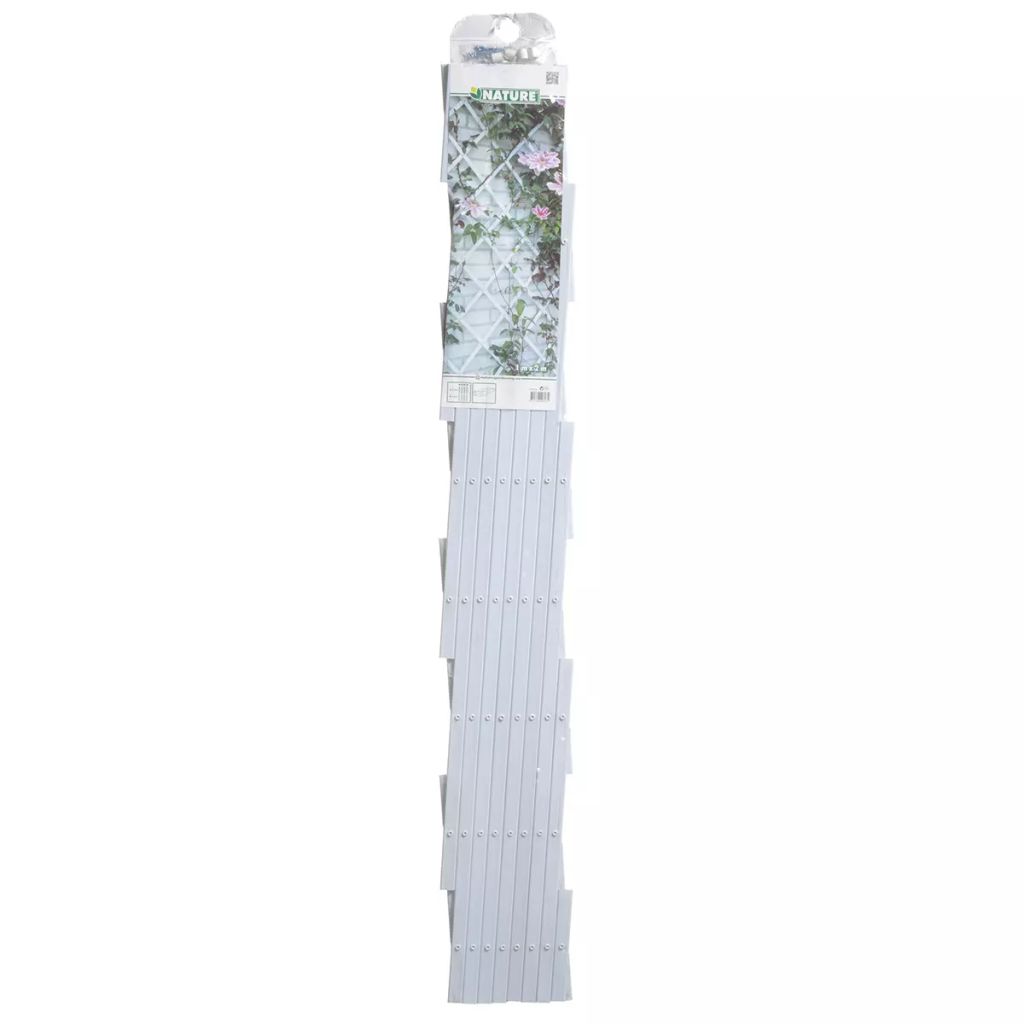 Nature Garten-Rankgitter 100x200 cm PVC Weiß 6040703