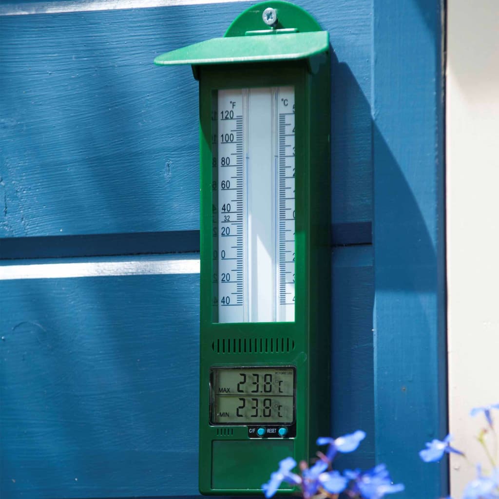 Nature Garten Min-Max-Thermometer Digital 9,5 x 2,5 x 24 cm