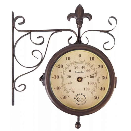 Esschert Design Bahnhofsuhr mit Thermometer TF005