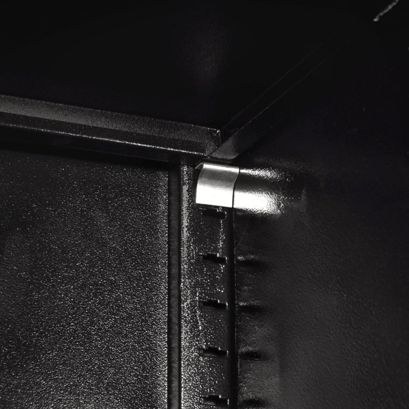 Werkzeugschrank mit 2 Türen Stahl 90x40x180 cm Schwarz/Rot
