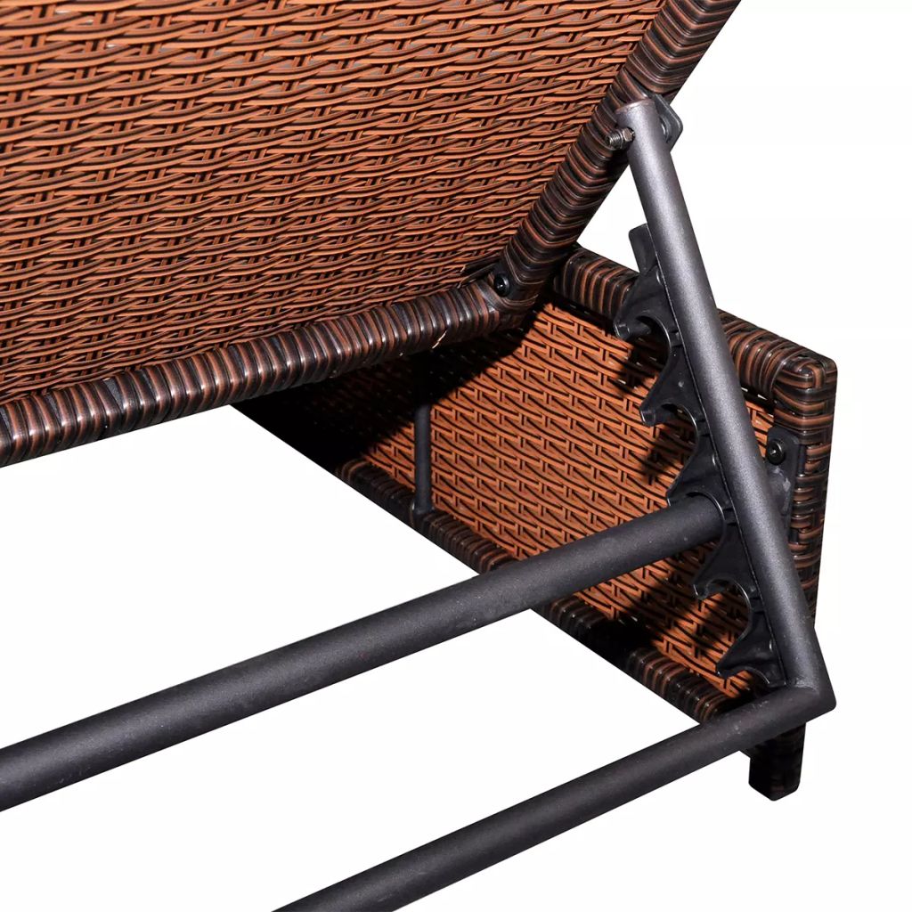 Outdoor-Lehnstühle 2 Stk. mit Tisch Braun Poly Rattan