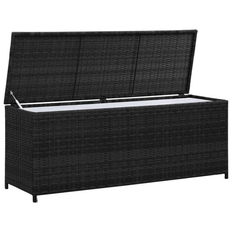 Garden-Auflagenbox Schwarz 150x50x60 cm Poly Rattan