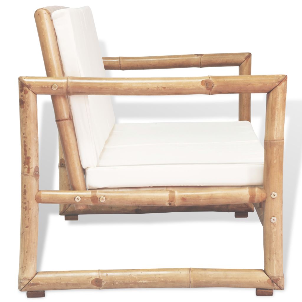 2-Sitzer Gartensofa mit Polstern Bambus