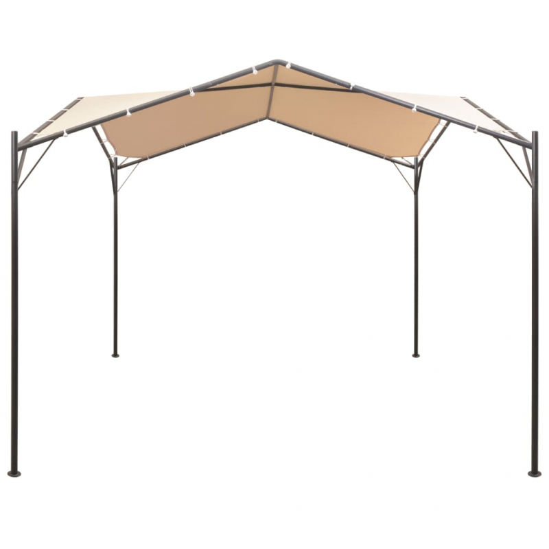 Pavillon Partyzelt Überdachung 4x4 m Stahl Beige