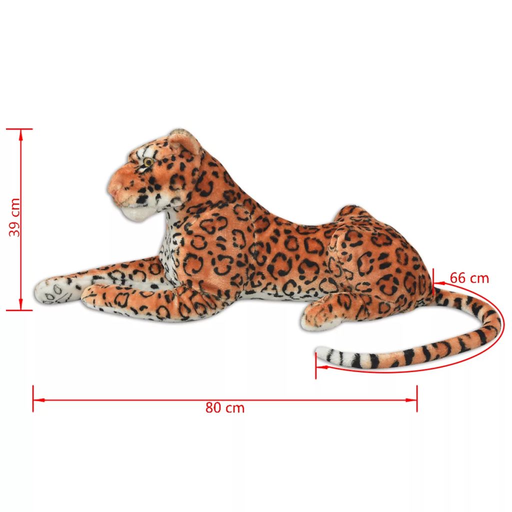 Leopard Kuscheltier Plüsch Braun XXL