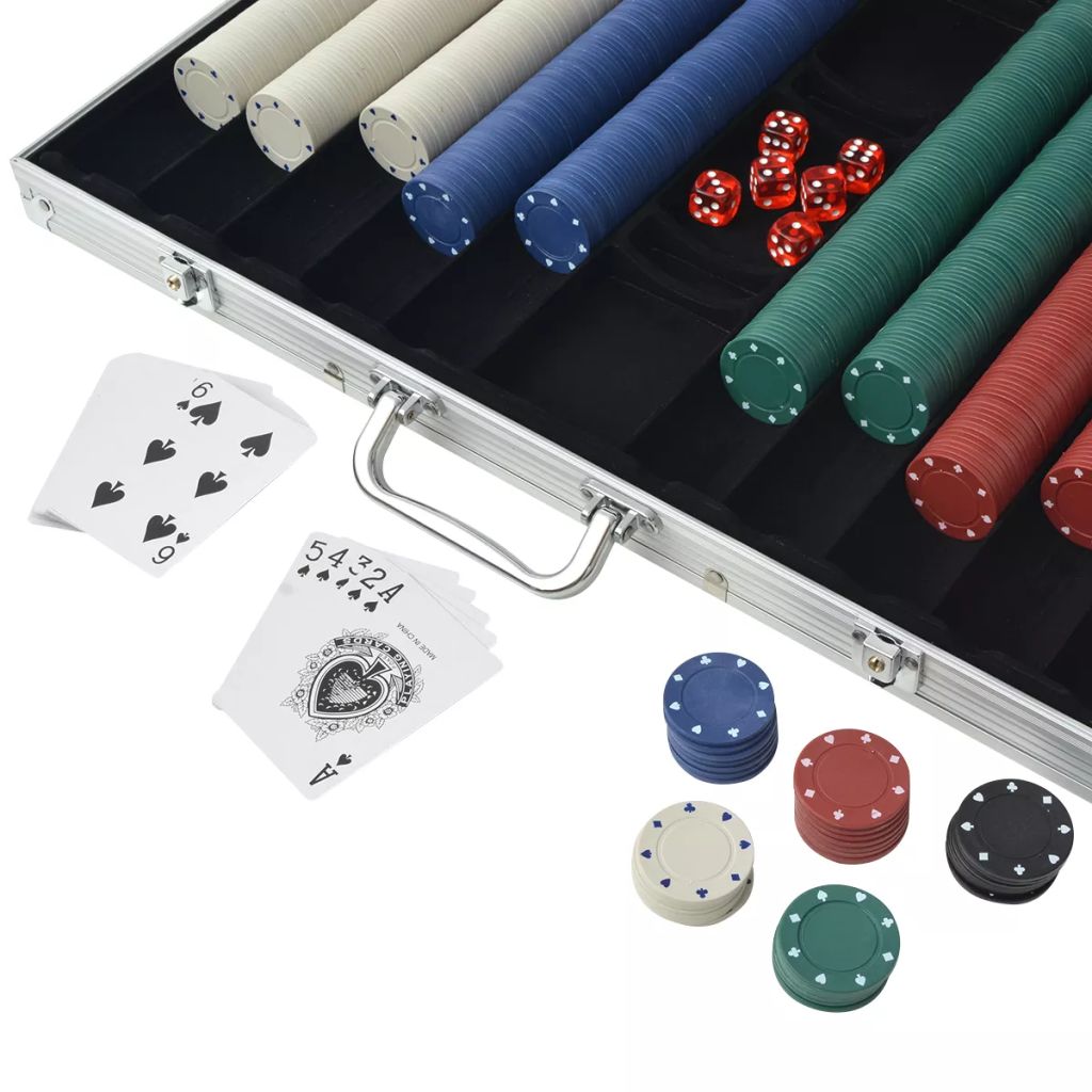 Poker Set mit 1.000 Chips Aluminium