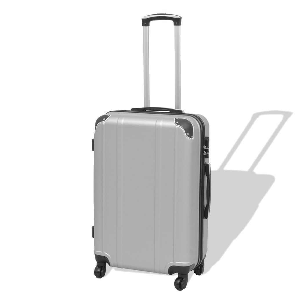 Vierteiliges Hartschalen-Trolley-Set Silber