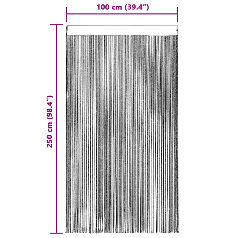 Fadenvorhang 2 Stk.100 x 250 cm Weiß