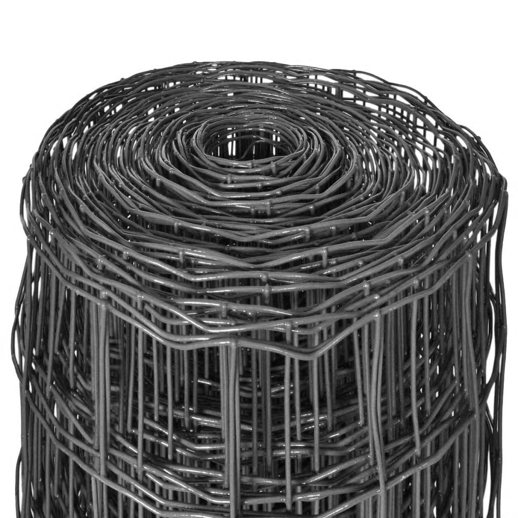 Eurozaun Stahl 10 x 0,8 m Grau