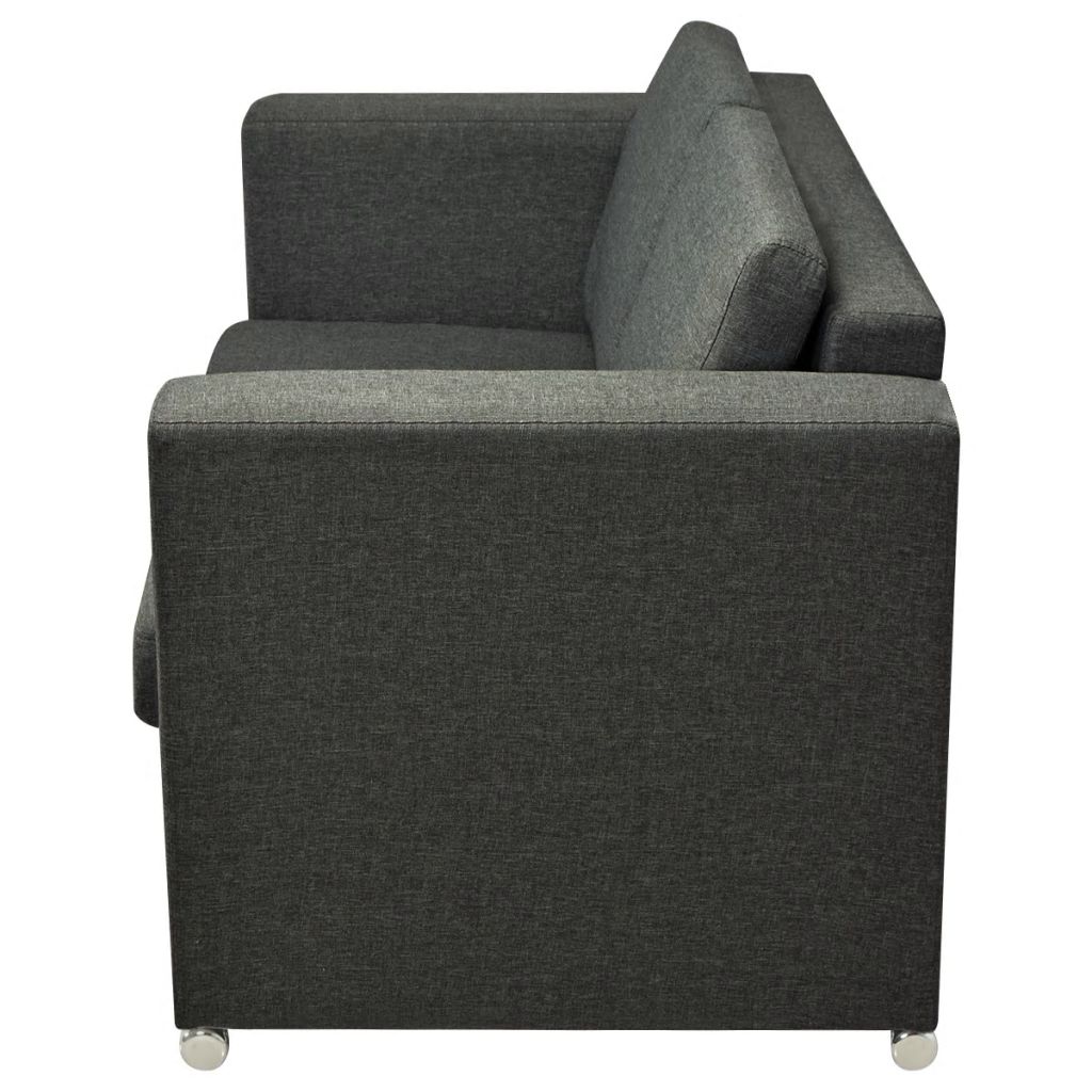 2-Sitzer Sofa Stoff Dunkelgrau