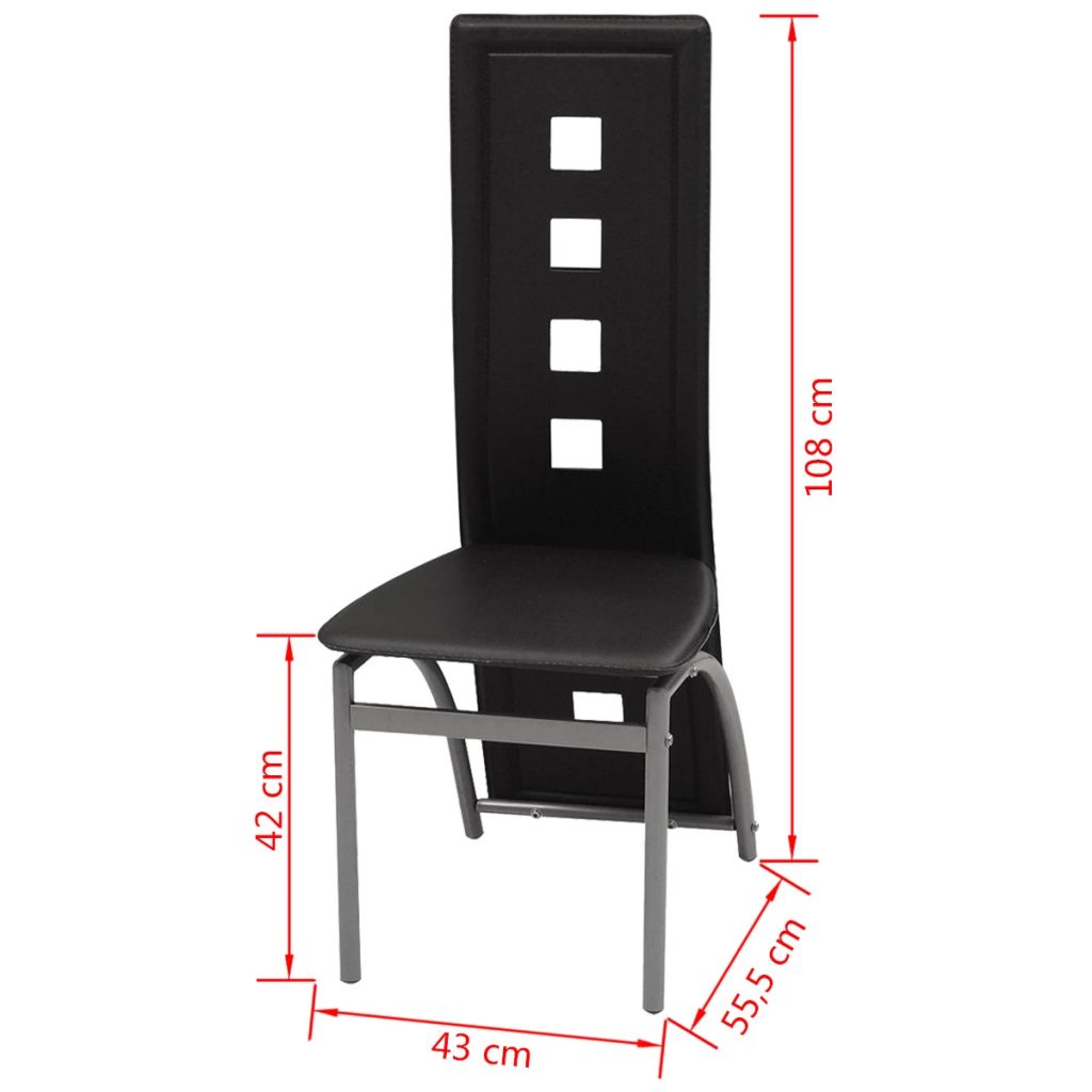 Esszimmerstühle 2 Stk. Schwarz Kunstleder