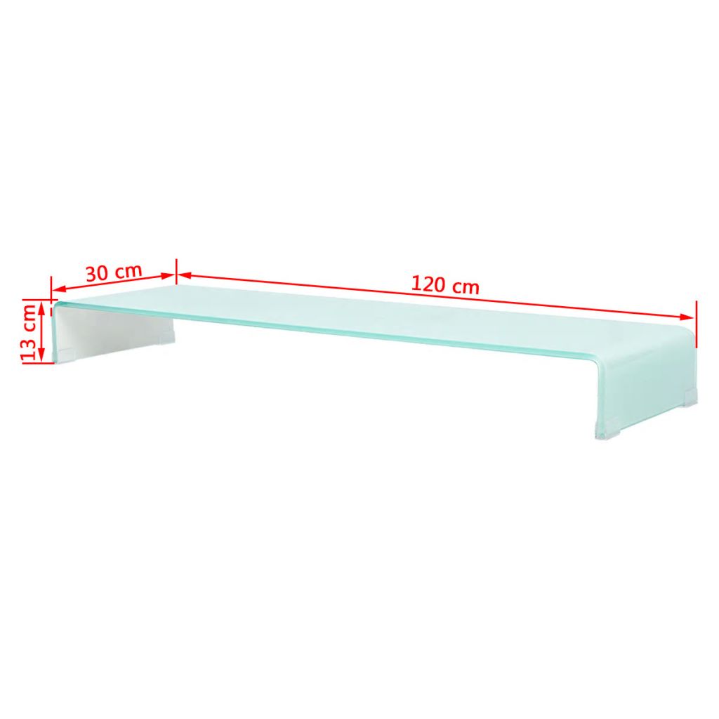 TV-Aufsatz/Monitorerhöhung Glas Grün 120x30x13 cm