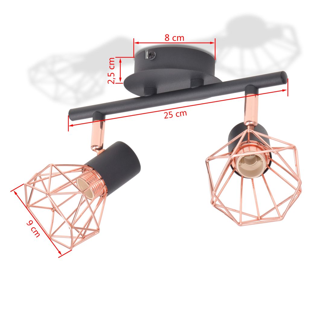 Deckenstrahler mit 2 LED-Glühlampen 8 W