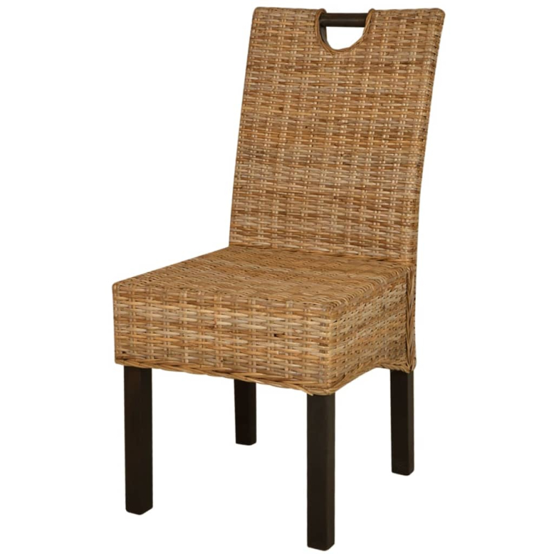 Esszimmerstuhl 4 Stk. Kubu-Rattan Mangoholz
