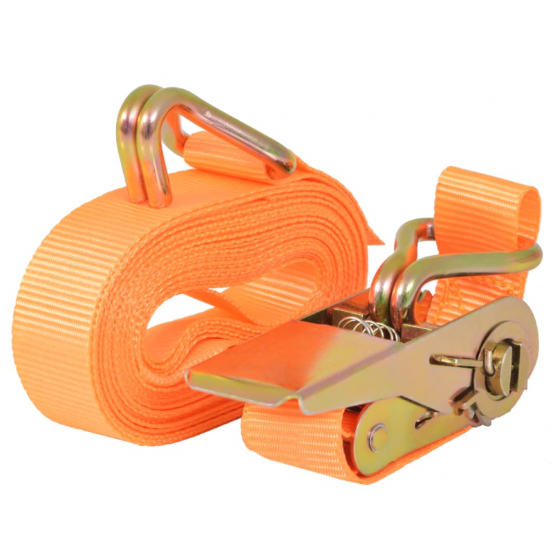 Ratschen-Spanngurte 10 Stk. 0,4 Tonnen 6m×25 mm Orange