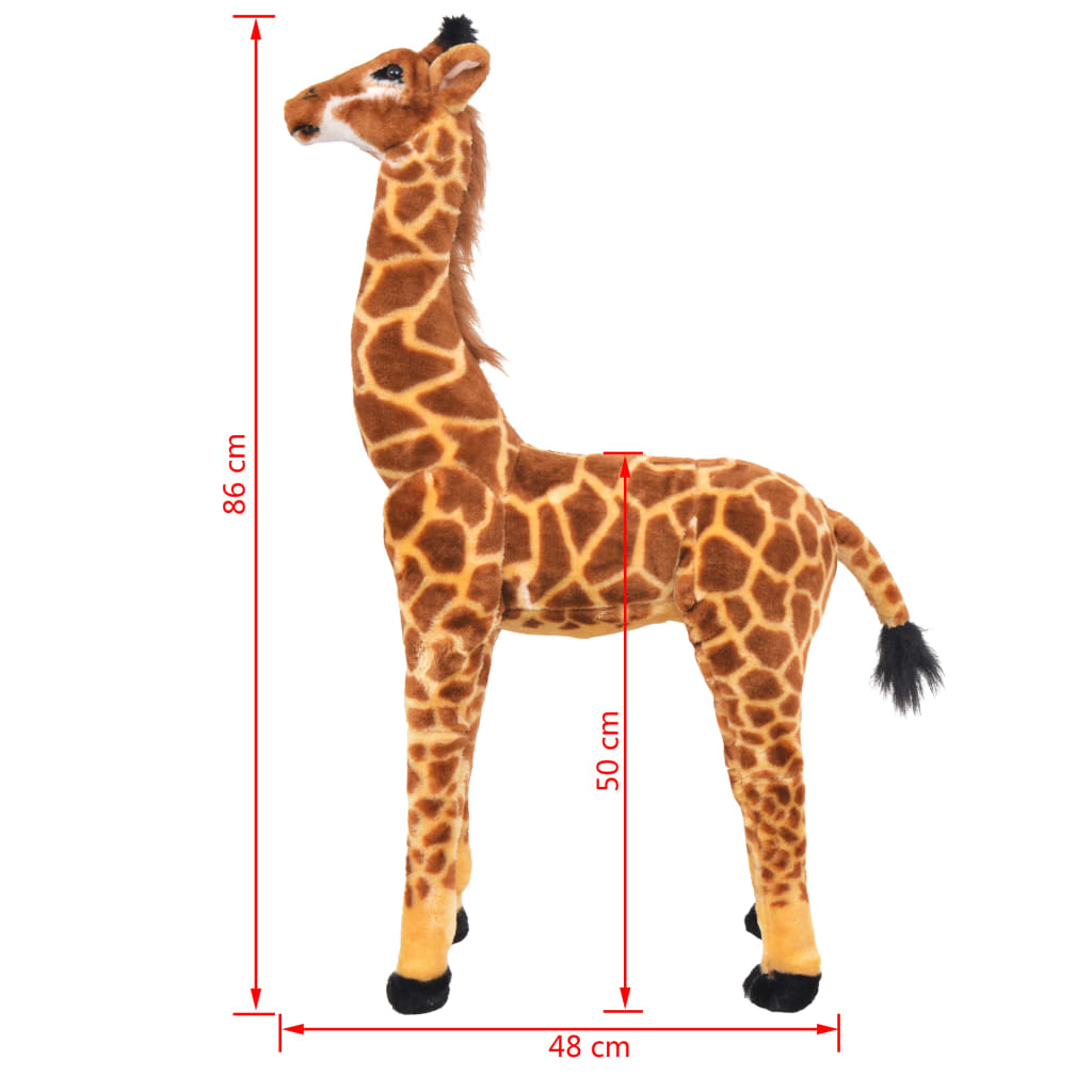 Plüschtier Giraffe Stehend Plüsch Braun und Gelb XXL