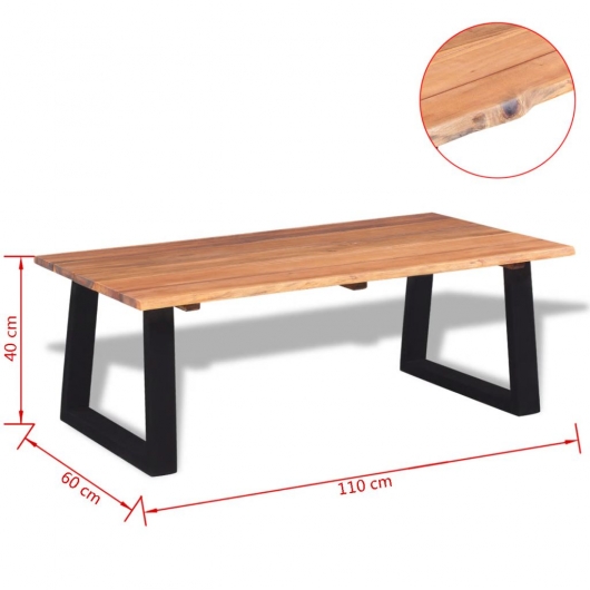 Couchtisch Massivholz Akazie 110x60x40 cm