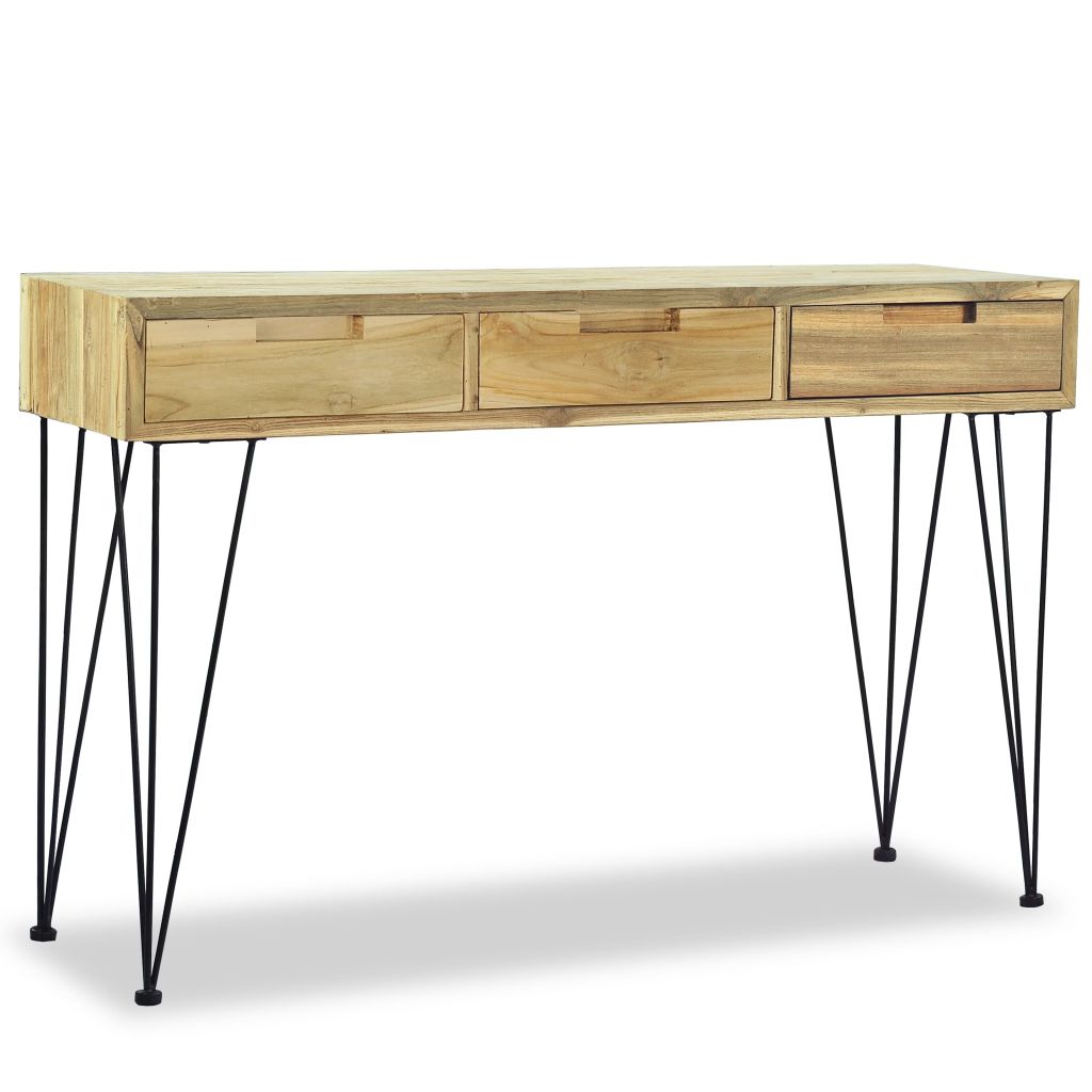 Konsolentisch 120 x 35 x 76 cm Teak Massiv