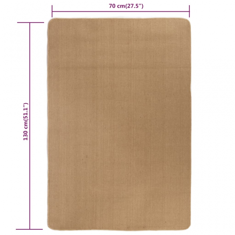 Teppich Jute mit Latexrücken 70x130 cm Natur