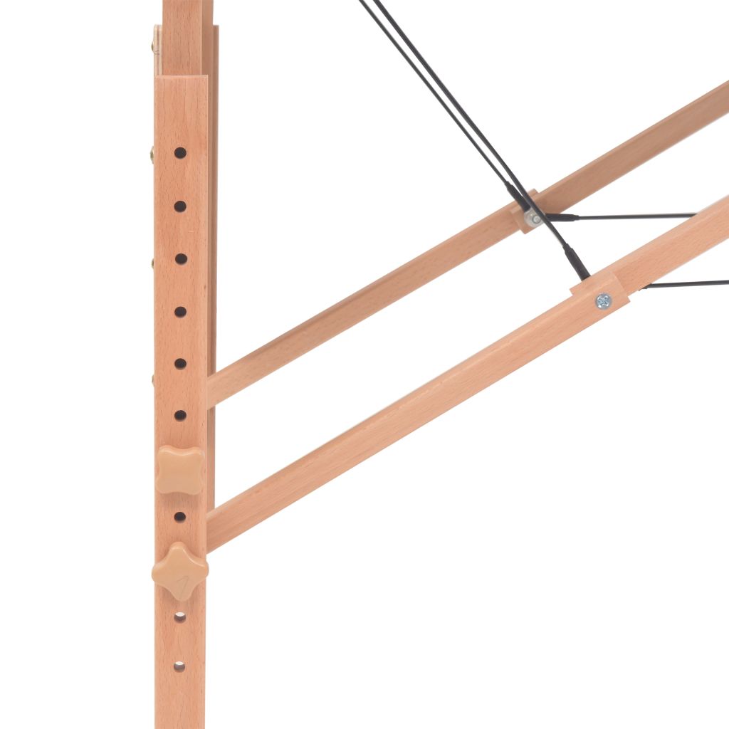 Massageliege 3 Zonen Klappbar mit Hocker 10 cm Polsterung Schwarz