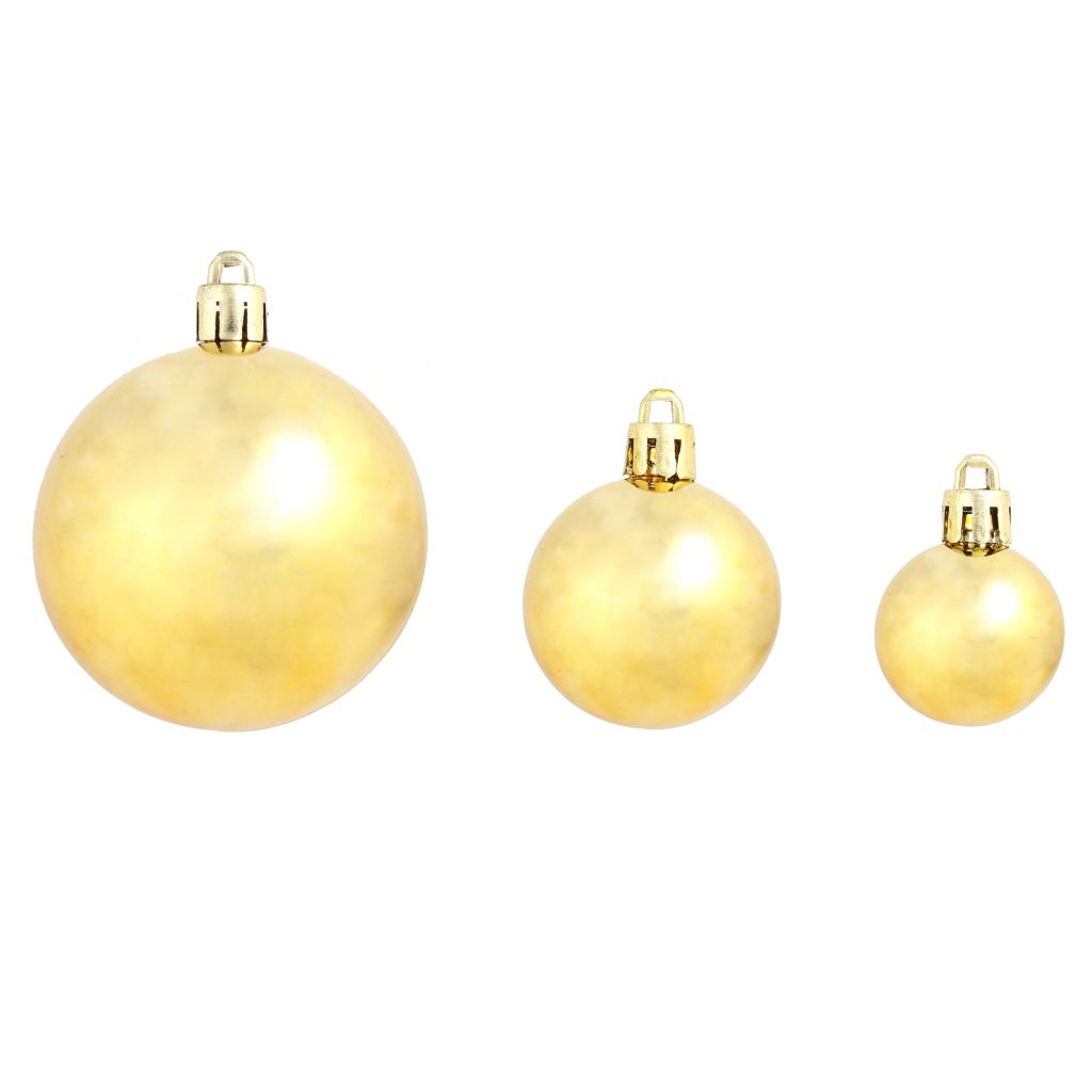 100-tlg. Weihnachtskugel-Set 3/4/6 cm Golden