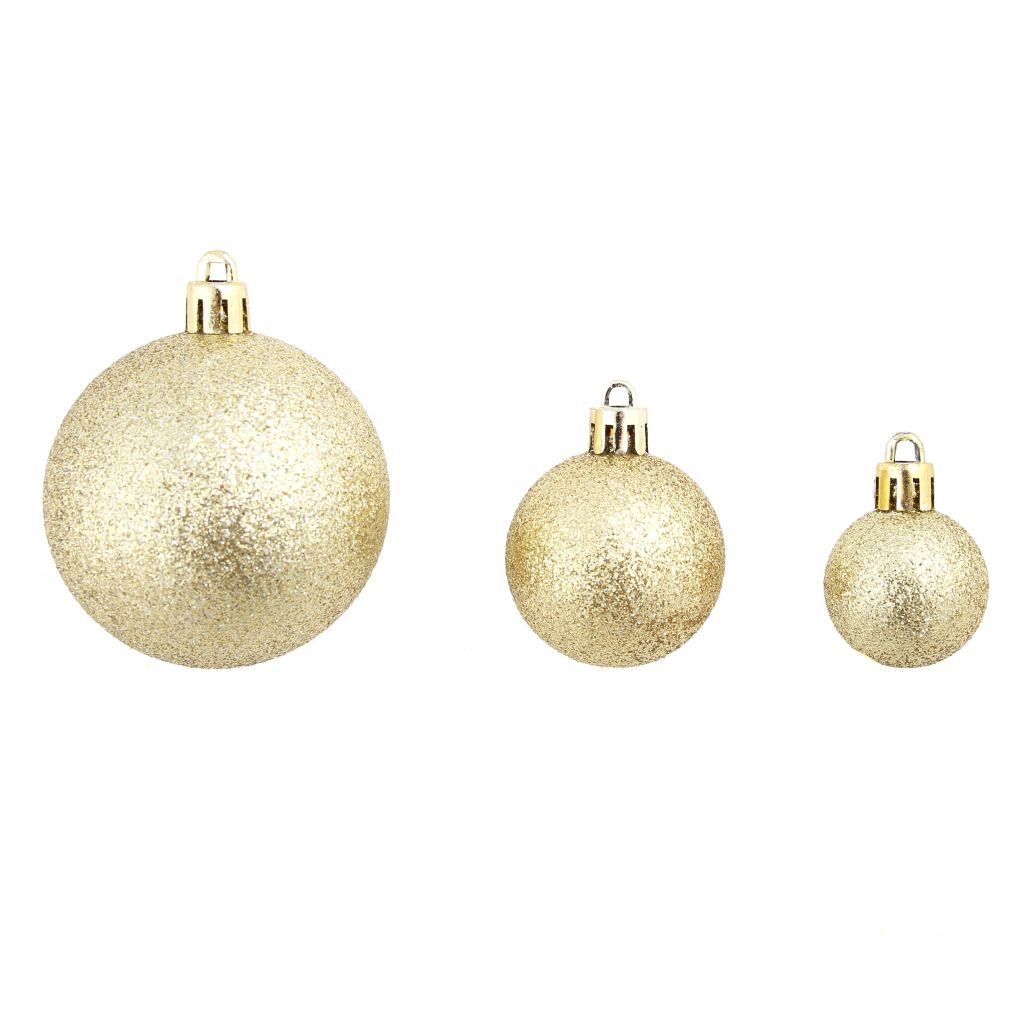 100-tlg. Weihnachtskugel-Set 3/4/6 cm Golden