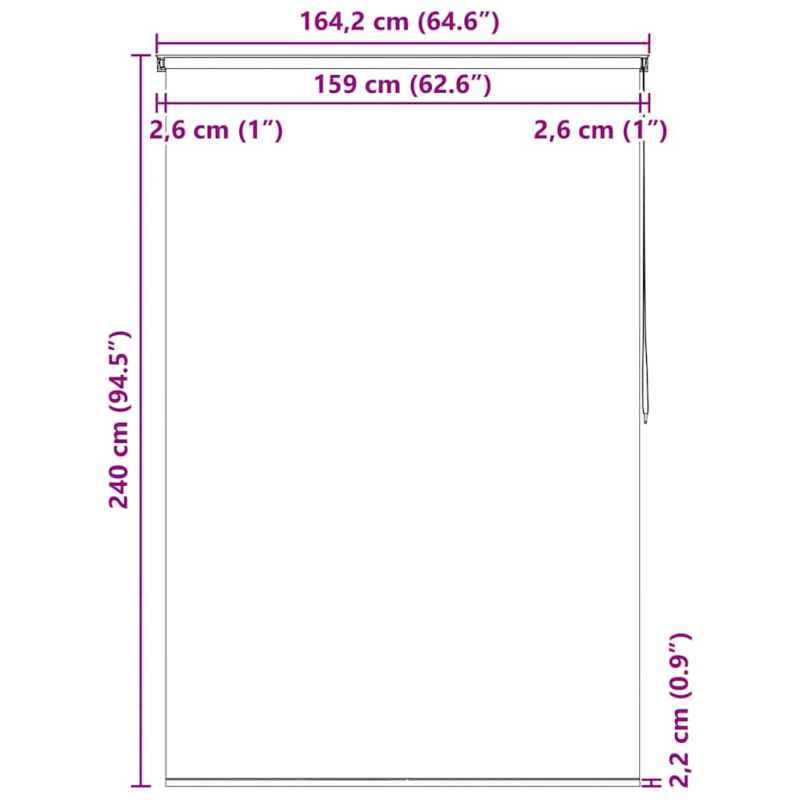 Duschrollo 160x240 cm Kreismuster