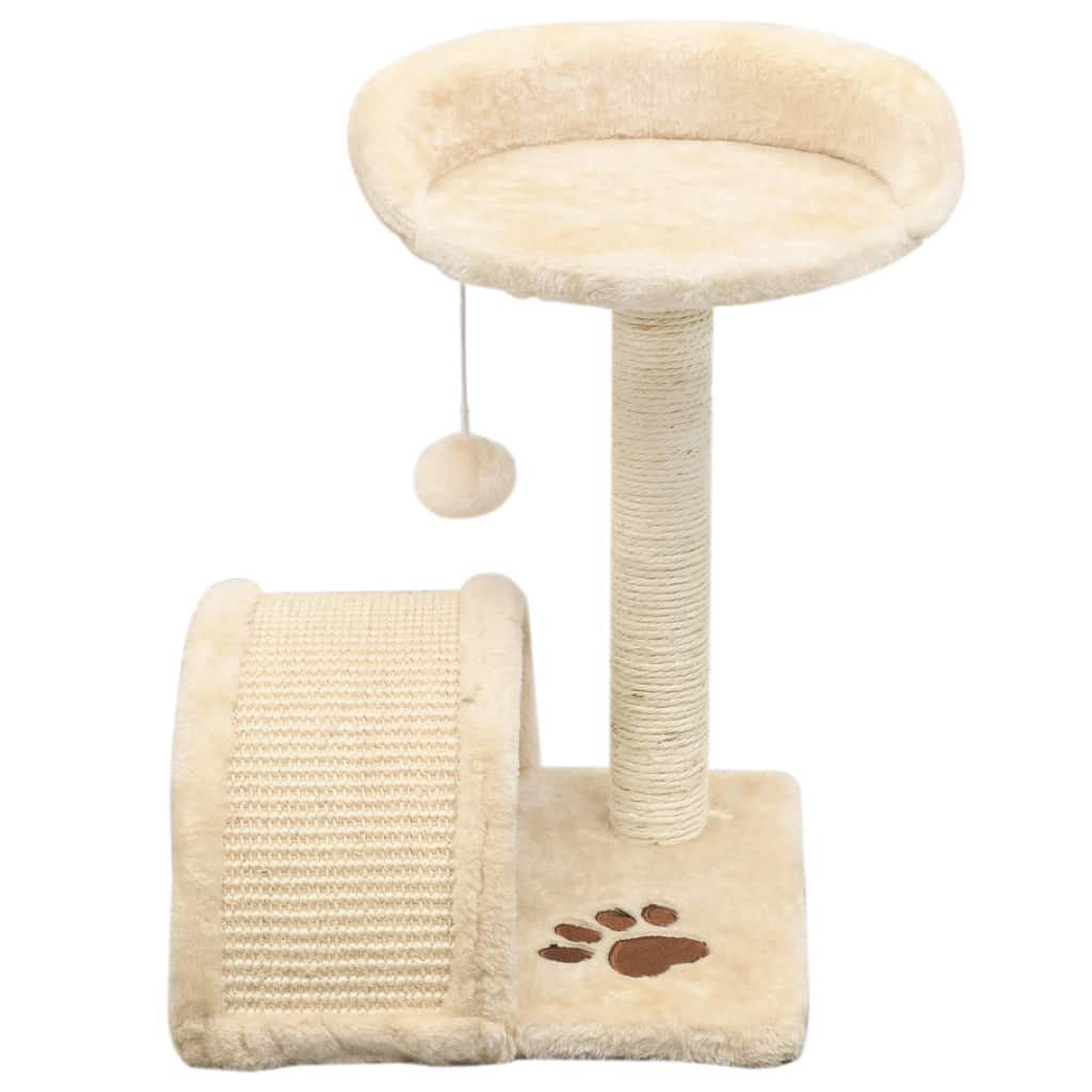 Katzen-Kratzbaum Sisal 40 cm Beige und Braun