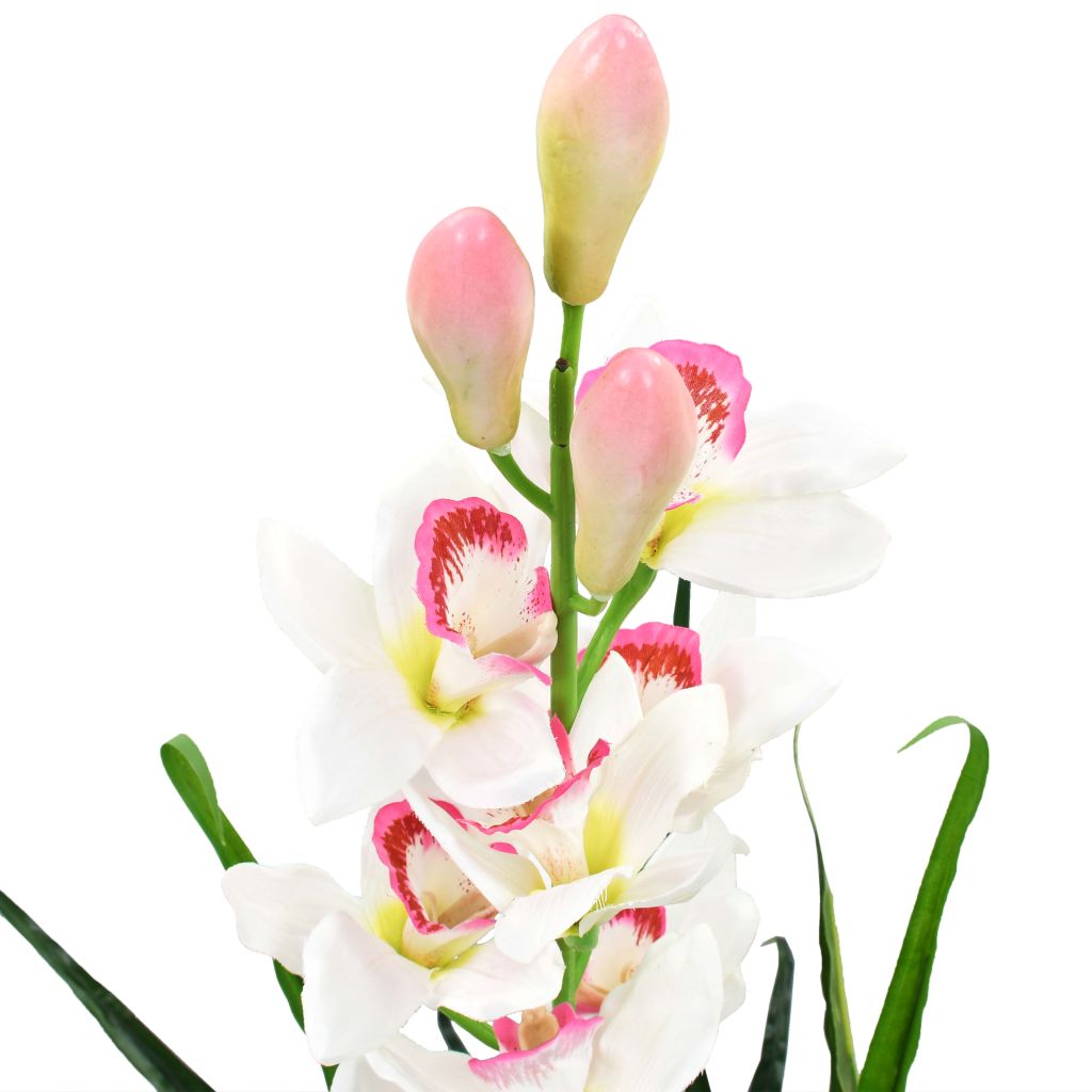 Künstliche Cymbidium Orchideenpflanze mit Topf 100 cm Grün