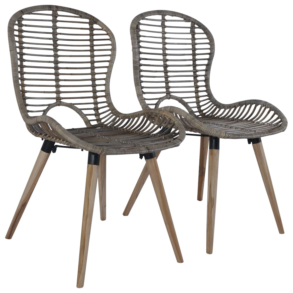 Esszimmerstühle 4 Stk. Braun Natürliches Rattan