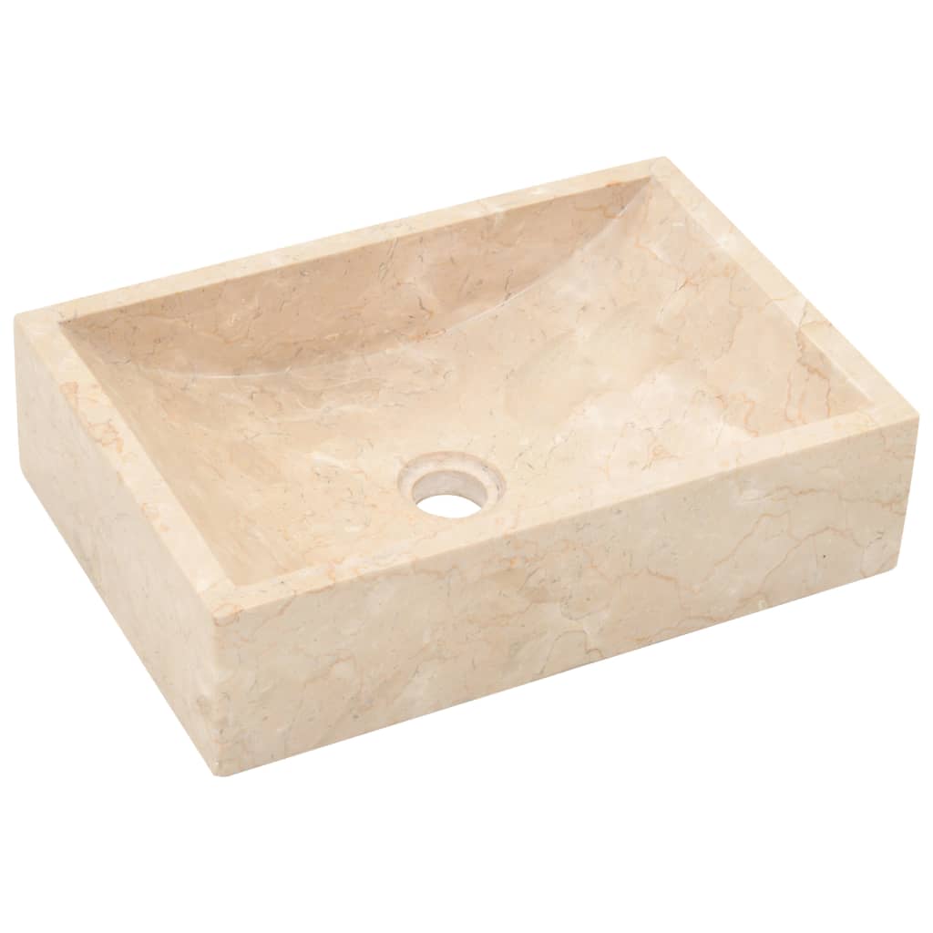 Waschbecken 45x30x12 cm Marmor Creme