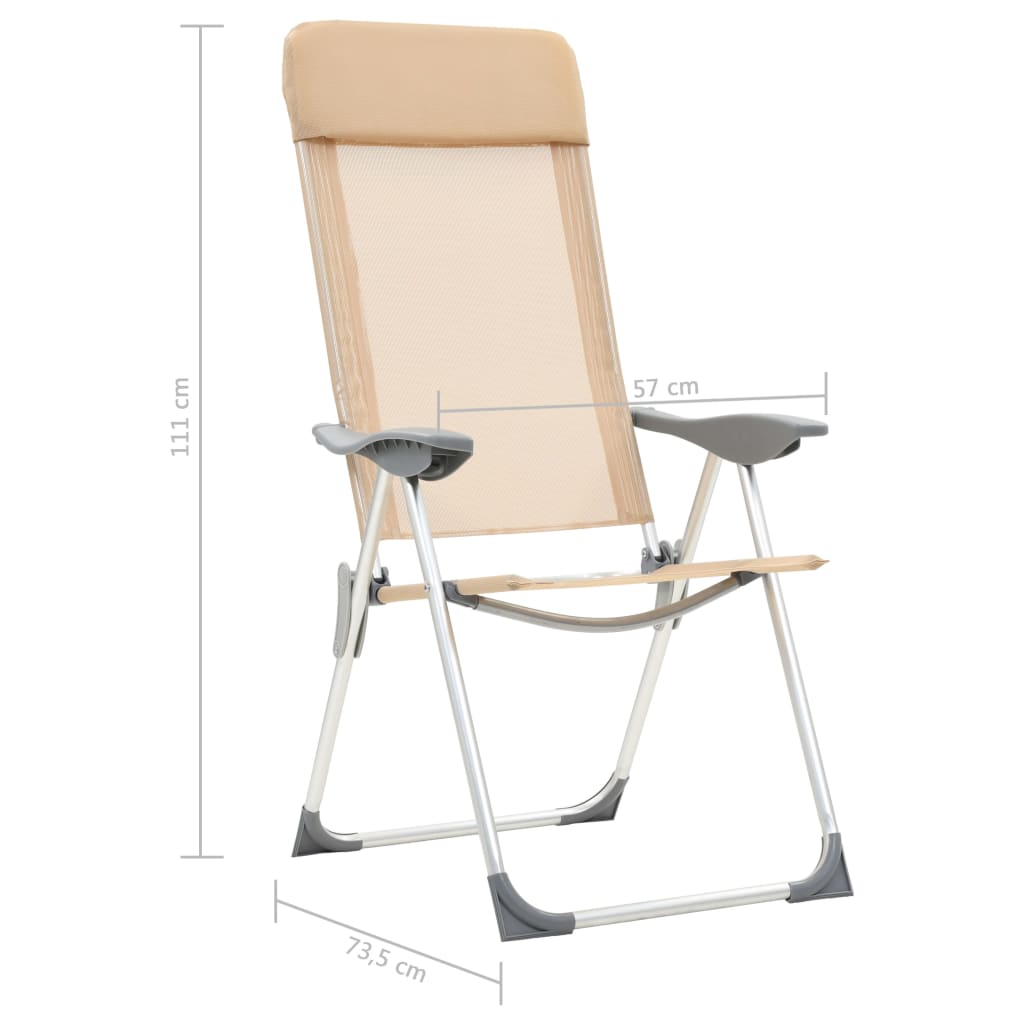 Klappbare Campingstühle 4 Stk. Aluminium Creme