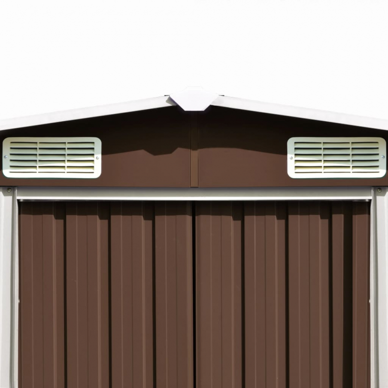 Gerätehaus 257x298x178 cm Metall Braun