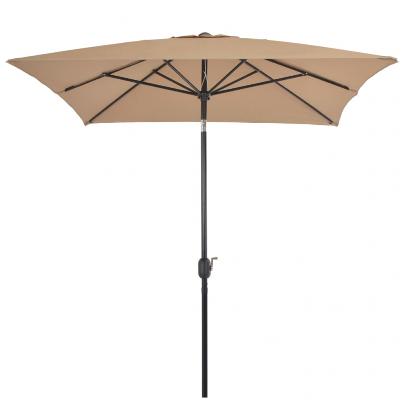 Sonnenschirm mit Metall-Mast 300x200 cm Taupe