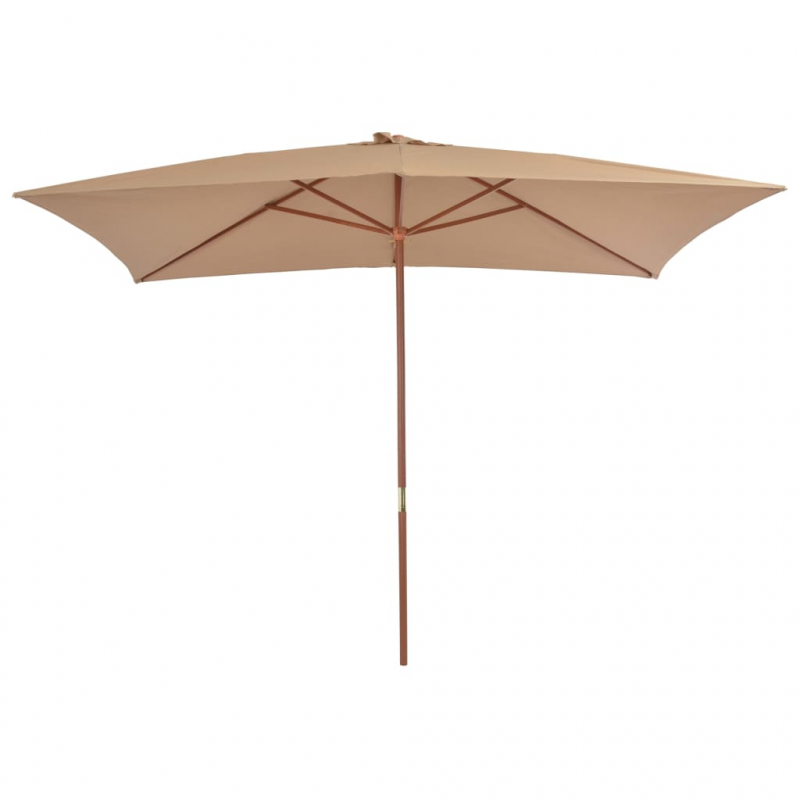 Sonnenschirm mit Holz-Mast 200x300 cm Taupe