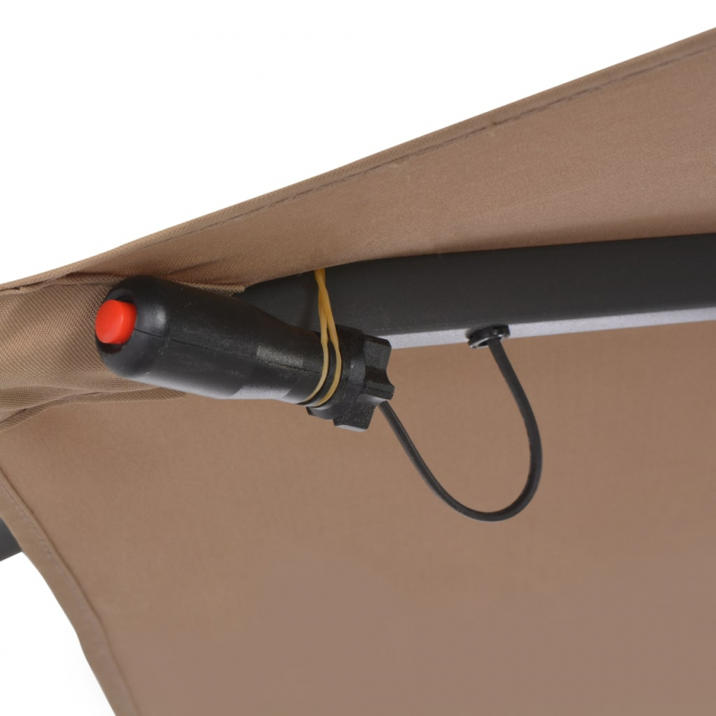 Ampelschirm mit LED-Beleuchtung und Metall-Mast 350 cm Taupe