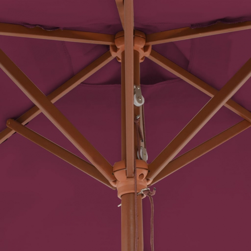 Sonnenschirm mit Holz-Mast 150x200 cm Bordeauxrot