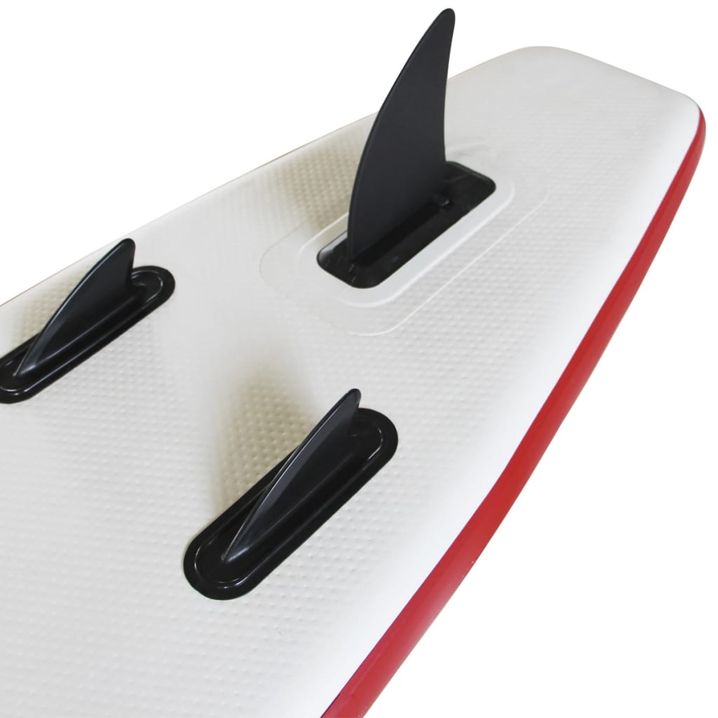 Stand Up-Paddelboard-Set Aufblasbar Rot und Weiß