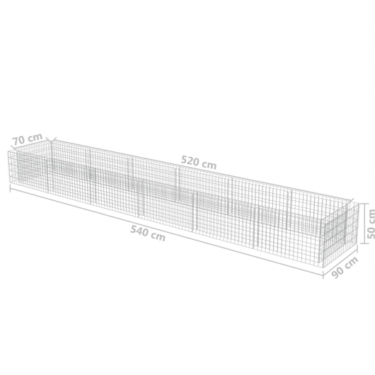 Gabionen-Hochbeet Verzinkter Stahl 540×90×50 cm