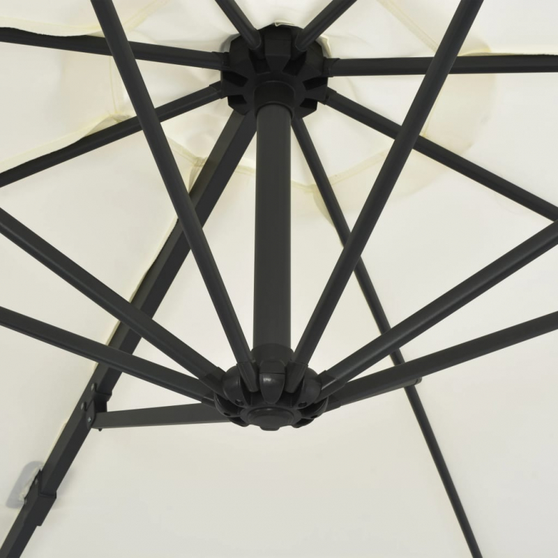 Ampelschirm mit Stahlmast Sandfarben 300 cm