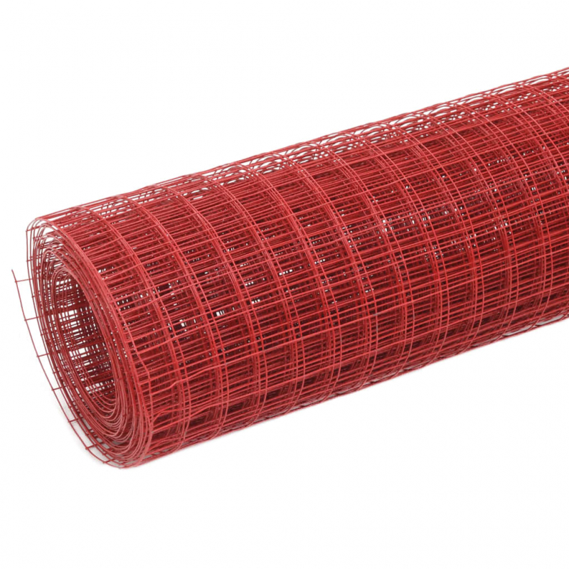 Drahtzaun Stahl mit PVC-Beschichtung 10x1 m Rot