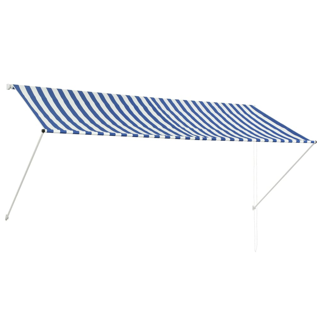 Einziehbare Markise 300×150 cm Blau und Weiß